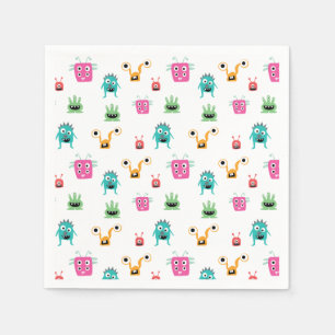 Guardanapo De Papel Pequeno Chá de fraldas de Monstro Colorido