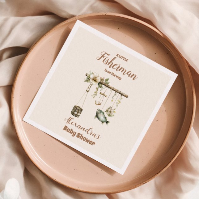 Guardanapo De Papel Pequeno Chá de fraldas de Pesca ao ar livre (Criador carregado)