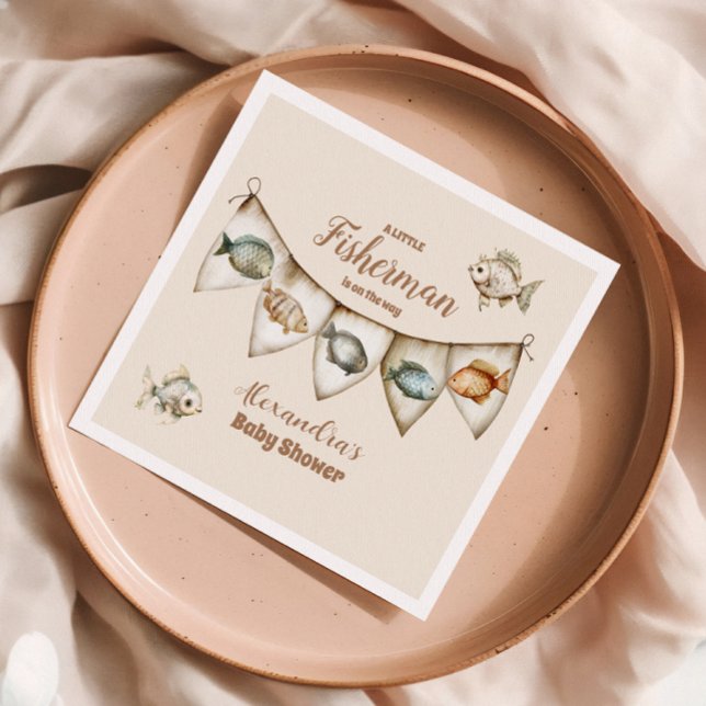 Guardanapo De Papel Pequeno Chá de fraldas de Pesca do Pescador (Criador carregado)