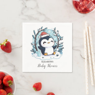 Guardanapo De Papel Pequeno Chá de fraldas de pinguim