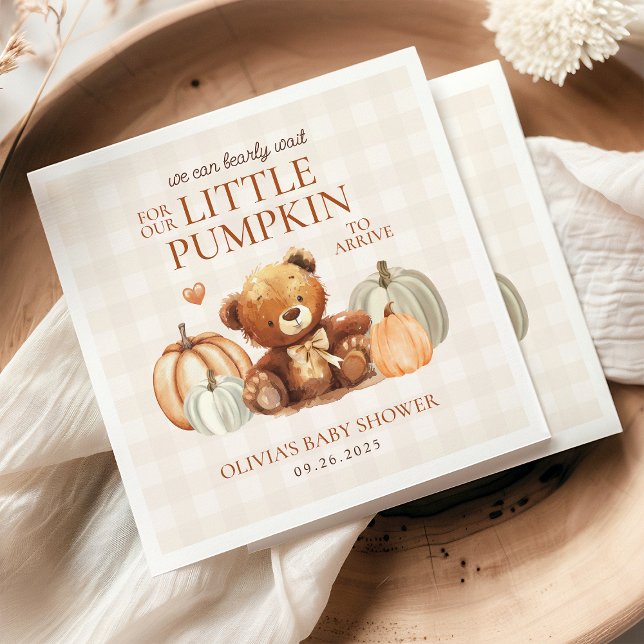 Guardanapo De Papel Pequeno Chá de fraldas de Queda do Urso de Pumpkin (Criador carregado)