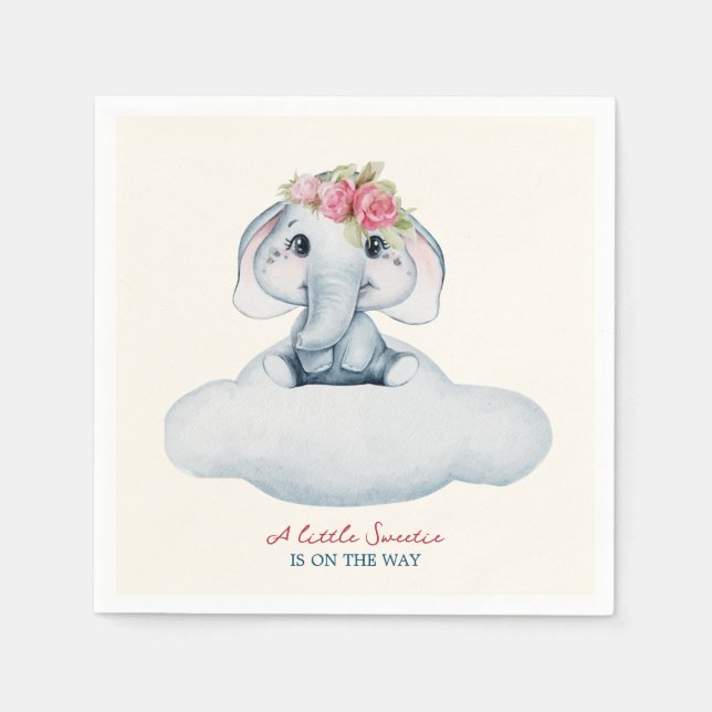 Guardanapo De Papel Pequeno Chá de fraldas Elefante Cutie Napkins (Frente)