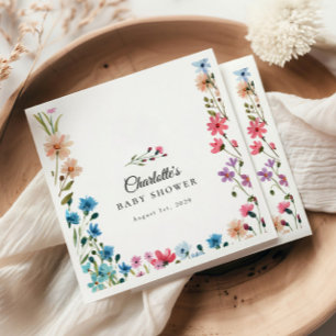 Guardanapo De Papel Pequeno Chá de fraldas Floral de Flor Selvagem Col