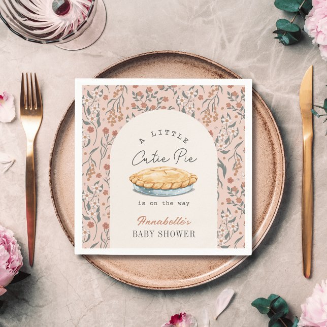 Guardanapo De Papel Pequeno Chá de fraldas Floral Rosa Pípico (Criador carregado)