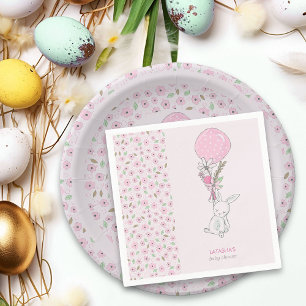 Guardanapo De Papel Pequeno Coelhinho e Chá de fraldas Rosa-Rosa-Bal