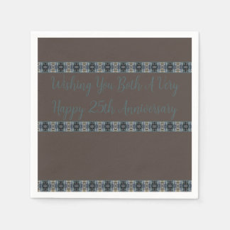 Guardanapo De Papel Pequeno Designer Castanho E Turquesa