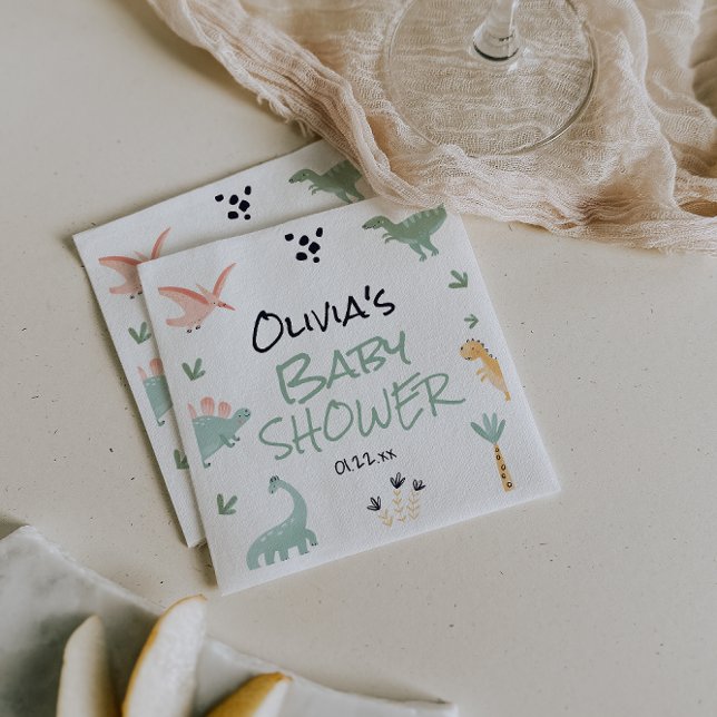 Guardanapo De Papel Pequeno Dino No Caminho Do Chá de fraldas Do Dinos (Criador carregado)