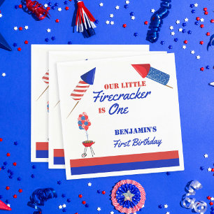 Guardanapo De Papel Pequeno Firecracker 4 de julho de primeiro anivers