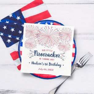 Guardanapo De Papel Pequeno Firecracker 4 de julho de primeiro anivers