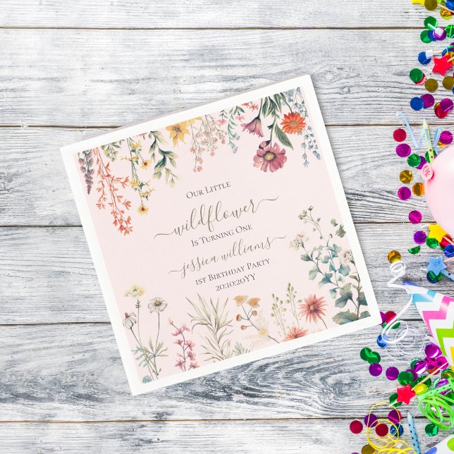 Guardanapo De Papel Pequeno Flor Selvagem Transformando Um primeiro an (Criador carregado)