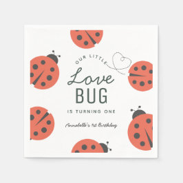 Guardanapo De Papel Pequeno Inseto Ladybug Birthday Napkins