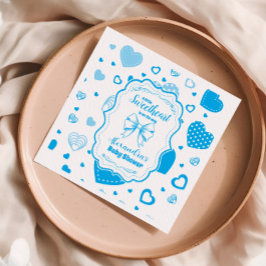 Guardanapo De Papel Pequeno Namorados Azul Chá de fraldas