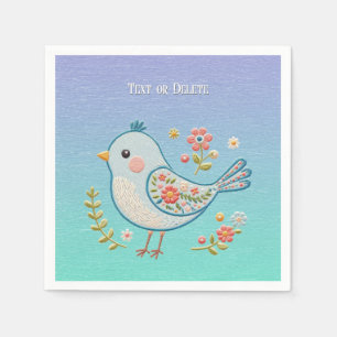Guardanapo De Papel Pequeno Pássaro Azul Nápoles Floral