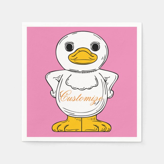 Guardanapo De Papel Pequeno Pato Branco Standing Thunder_Cove (Frente)