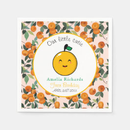 Guardanapo De Papel Pequeno primeiro aniversario de Citros de Laranja