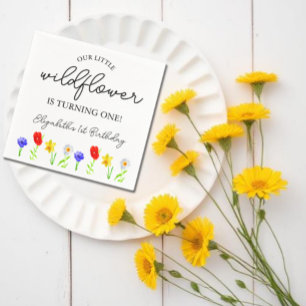 Guardanapo De Papel Pequeno primeiro aniversario de flor selvagem