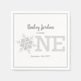 Guardanapo De Papel Pequeno primeiro aniversario de Lama de Neve