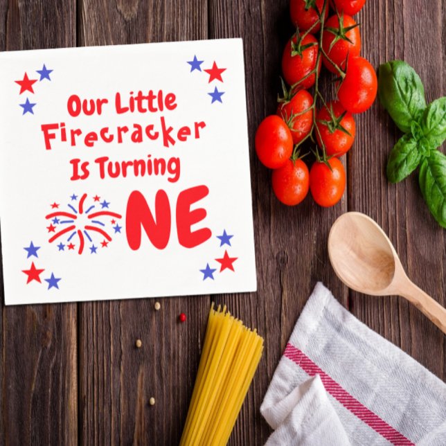 Guardanapo De Papel Pequeno primeiro aniversario Firecracker (Criador carregado)