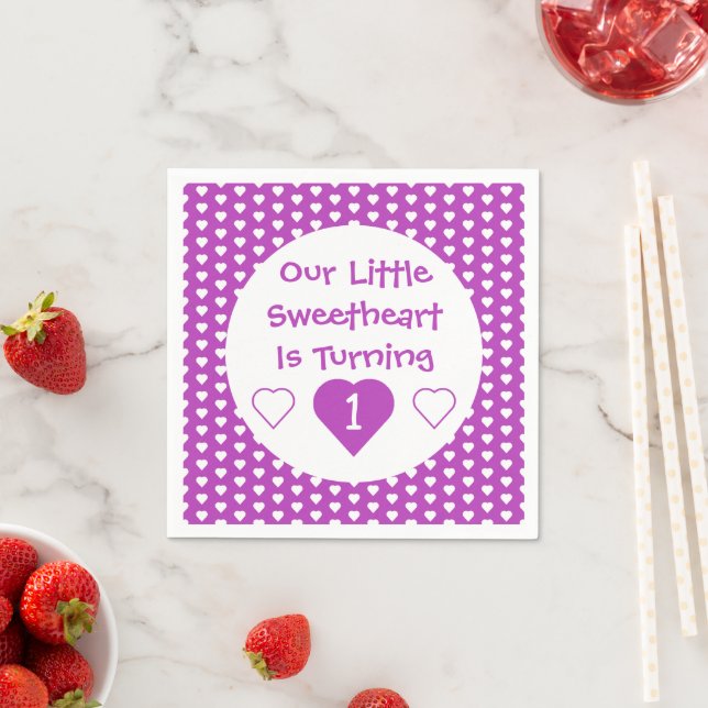 Guardanapo De Papel Pequeno primeiro aniversario Swetheart (Insitu)