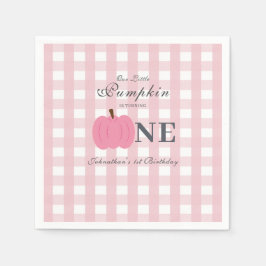Guardanapo De Papel Pequeno Pumpkin Caiu Pastel Rosa Primeiro Aniversá