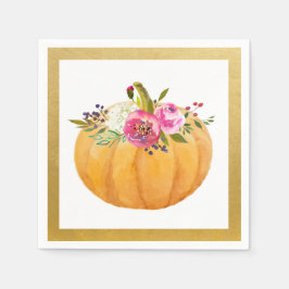 Guardanapo De Papel Pequeno Pumpkin Floral Queda Napkins