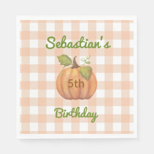 Guardanapo De Papel Pequeno Pumpkin Laranja Personalizado Gingham