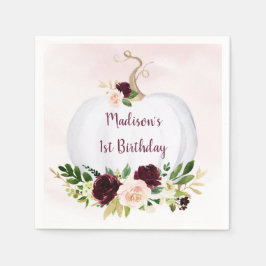 Guardanapo De Papel Pequeno Pumpkin Rosa Dourado Burgundy Aniversário