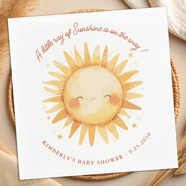 Guardanapo De Papel Pequeno Raio de Sol Cute Boho Sol Chuvada de Bebê (Criador carregado)