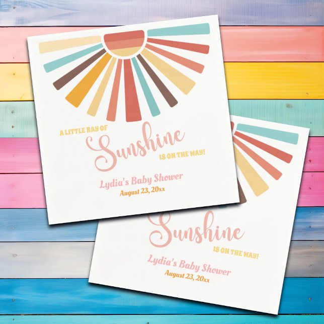 Guardanapo De Papel Pequeno Raios De Chá de fraldas Rosa Sol (Criador carregado)