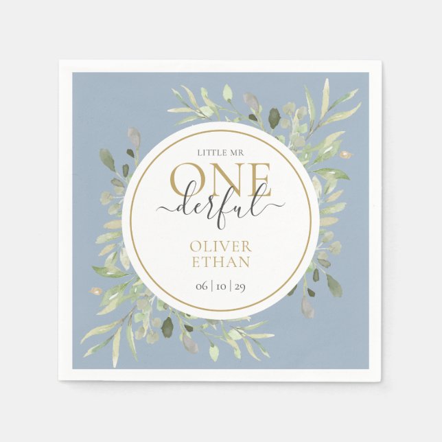 Guardanapo De Papel Pequeno Sr. ONEMaravilhoso Elegante Primeiro Anive (Frente)