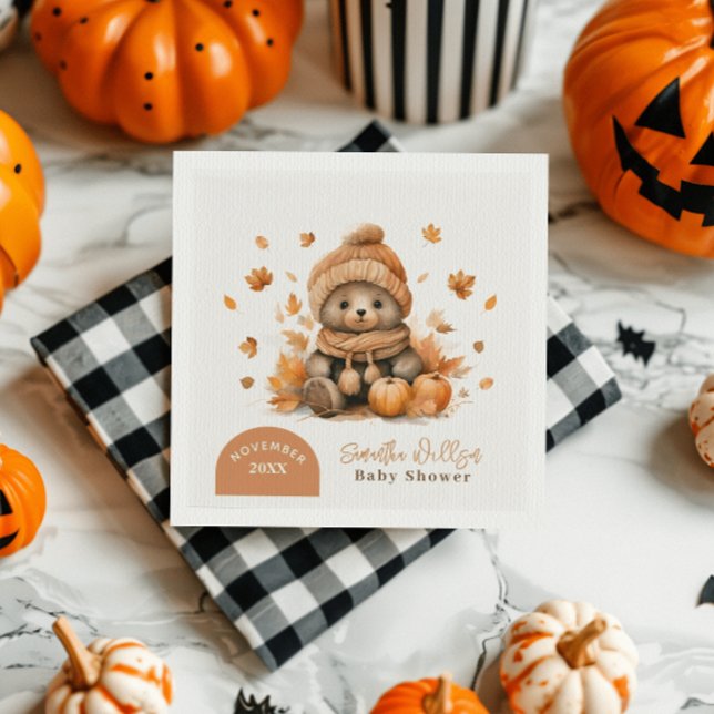 Guardanapo De Papel Pequeno Urso De Teddy Cai Apaixonado Pela Pumpkin  (Criador carregado)