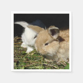 Guardanapo De Papel Pequenos coelhos fofos bonitos