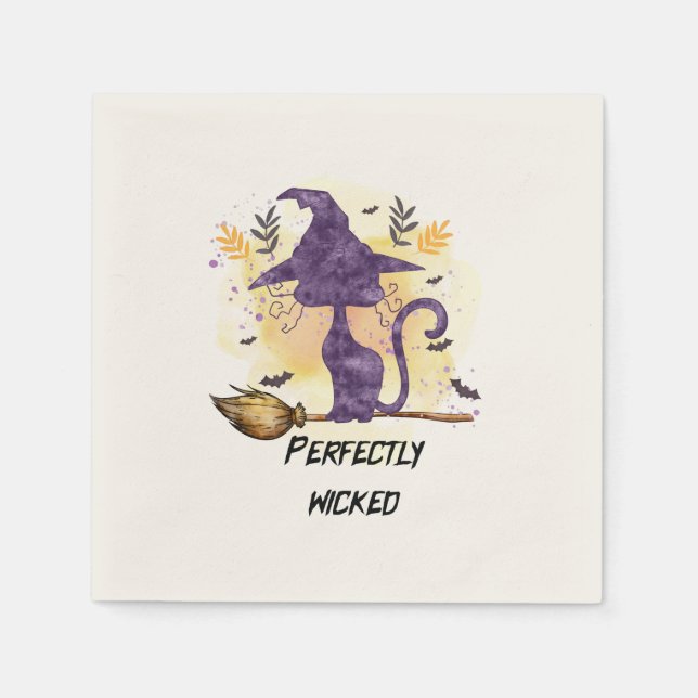 Guardanapo De Papel Perfeitamente Despertada - Silhueta de Gato de Bru (Frente)