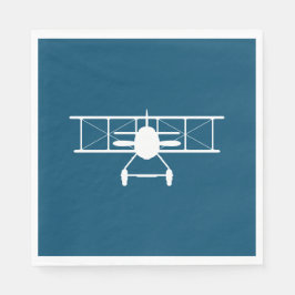 Guardanapo De Papel Perfil do avião branco no fundo azul