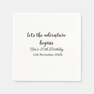 Guardanapo De Papel permite que a aventura comece 20 aniversário adici