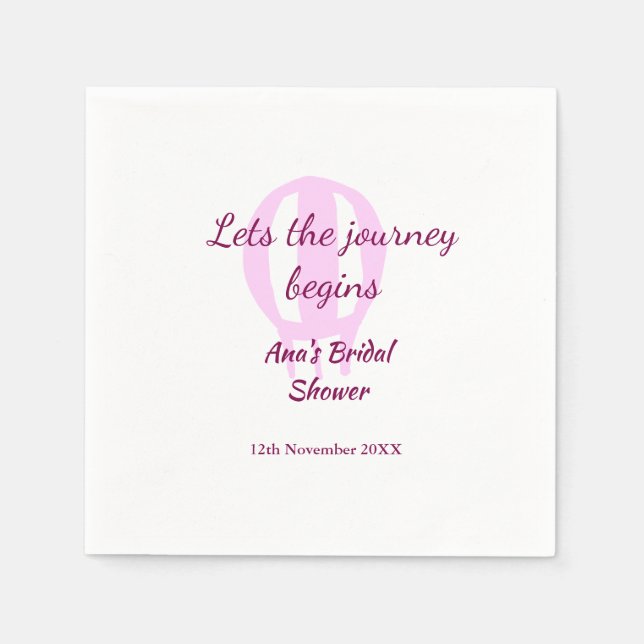 Guardanapo De Papel permite que a viagem comece a adicionar nome pino (Frente)