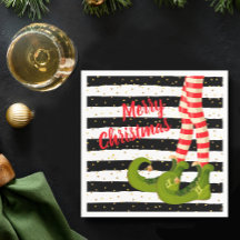 Pernas de Elfo de Natal Whimsical em Stripes