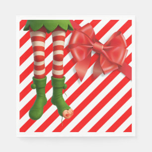 Guardanapo De Papel Pernas Divertidas de Elfo de Natal Travessuras d