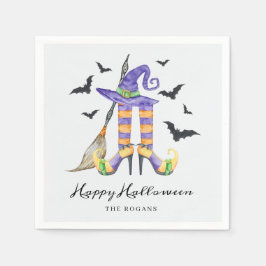 Guardanapo De Papel Pernas e Chapéu das Bruxas do Halloween