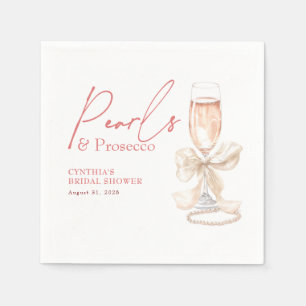 Guardanapo De Papel Pérolas Arco Branco & Prosecco Bege Rosa Chá de No