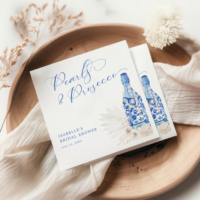 Guardanapo De Papel Pérolas Azuis e Chá de Noiva Prosecco (Criador carregado)