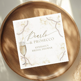 Guardanapo De Papel Pérolas de Luxo e Chá de Noiva com Prosecco