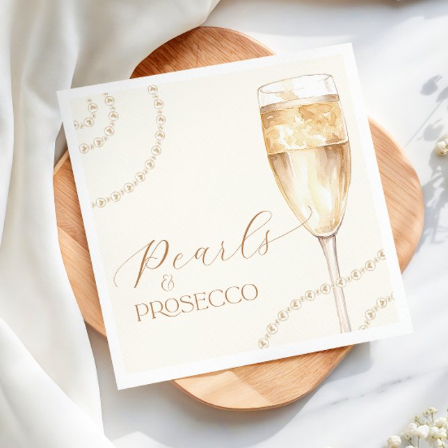 Guardanapo De Papel Pérolas Douradas e Chá de panela Prosecco Napkins (Criador carregado)