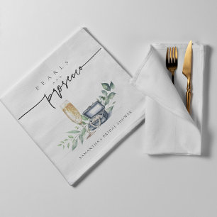Guardanapo De Papel Pérolas e Chá de panela Dourado Elegante Prosecco