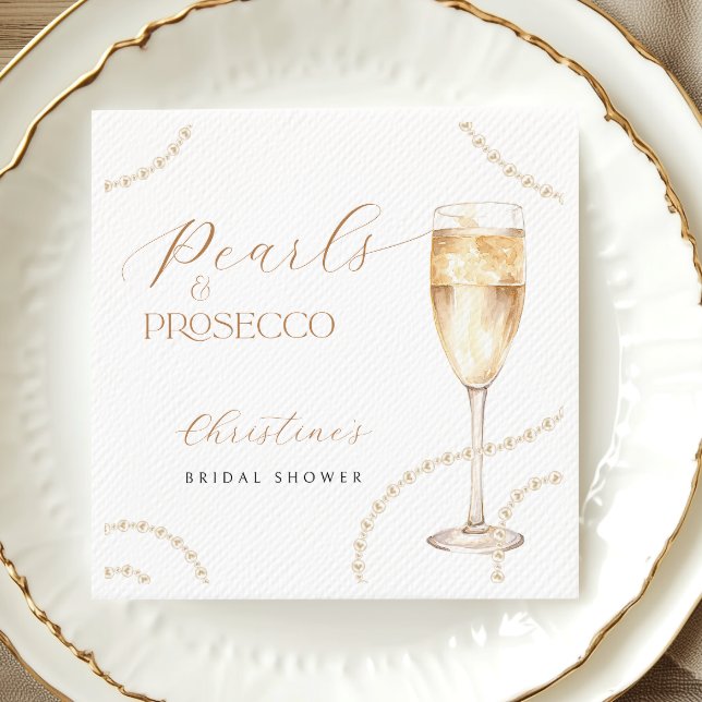 Guardanapo De Papel Pérolas e Chá de panela Dourado Prosecco (Criador carregado)