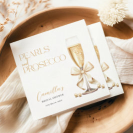 Guardanapo De Papel Pérolas e Chá de panela Mínimo Dourado do Prosecco