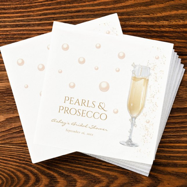 Guardanapo De Papel Pérolas e Chá de panela Prosecco (Criador carregado)