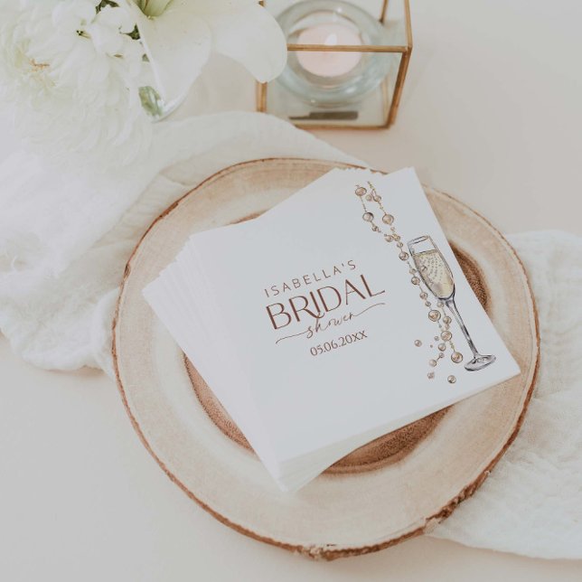 Guardanapo De Papel Pérolas E Chá de panela Prosecco (Criador carregado)