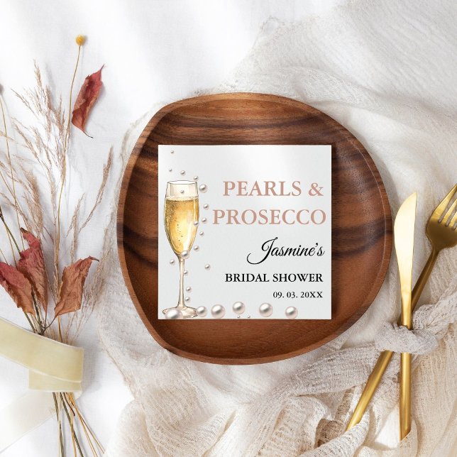 Guardanapo De Papel Pérolas E Chá de panela Prosecco (Criador carregado)