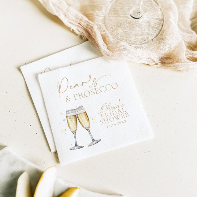 Guardanapo De Papel Pérolas e Chá de panela Prosecco (Criador carregado)